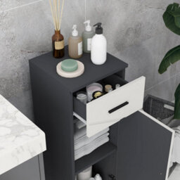 Kleankin Bathroom Storage Cabinet, Slim Bathroom Cabinet With Soft Close Door - thumbnail 8