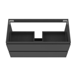 AVER-GROWTH Wall-Mounted Bathroom Vanity Unit Matt Grey Flat Pack Bathroom Cabinets Only 990(W)X445X(D)X520(H)mm With 2 Drawers - thumbnail 4