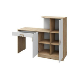 Nico 11 Light Oak And White Desk With Place To Storage Pink Handles - thumbnail 3