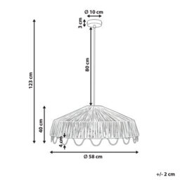 Wyld and Coco Co Natural Rattan Raffia Pendant Lamp - Handwoven Boho Ceiling Light, W58 X D58 X H123Cm - thumbnail 4