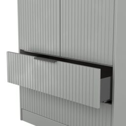 Ancona Ready Assembled Modern Matt Dusk Grey 2 Drawer Tall Double Wardrobe (H)1956mm (W)766mm (D)530mm - thumbnail 8