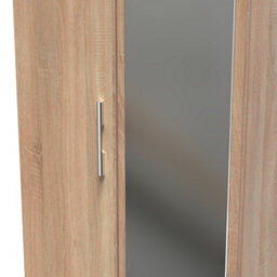 Trent Double Mirror Wardrobe In Black Gloss & Black Matt (Ready Assembled) - thumbnail 4
