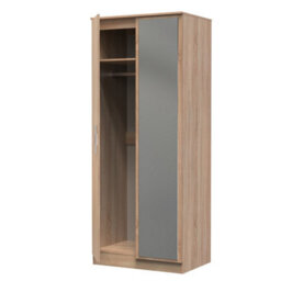 Trent Double Mirror Wardrobe In Black Gloss & Black Matt (Ready Assembled) - thumbnail 5