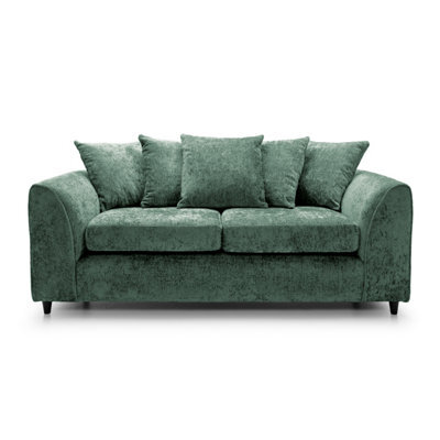 Abakus Direct Harriet Crushed Chenille 3 Seater Sofa In Rifle Green - image 1