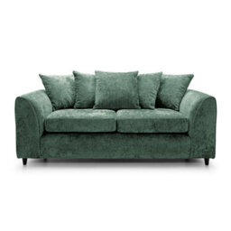 Abakus Direct Harriet Crushed Chenille 3 Seater Sofa In Rifle Green - thumbnail 1