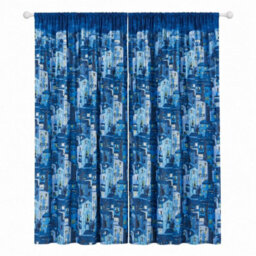"Smart Living Rural Italy Curtains Pair With Tie Backs - Mediterranean Village Print- Teal - 66""x72""" - thumbnail 2