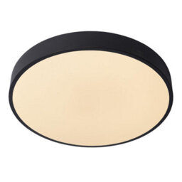 Lucide Unar Modern Flush Ceiling Light 39.5Cm- Led Dim. - 1X24W 2700K - 3 Stepdim - Black - thumbnail 5