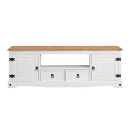 Mercers Furniture Corona White Wax Large Widescreen Tv Unit - thumbnail 3