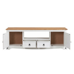 Mercers Furniture Corona White Wax Large Widescreen Tv Unit - thumbnail 4
