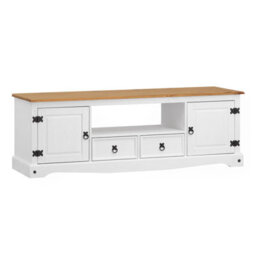 Mercers Furniture Corona White Wax Large Widescreen Tv Unit - thumbnail 2