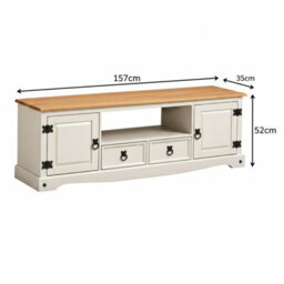 Mercers Furniture Corona White Wax Large Widescreen Tv Unit - thumbnail 5