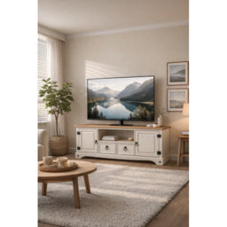 Mercers Furniture Corona White Wax Large Widescreen Tv Unit - thumbnail 6