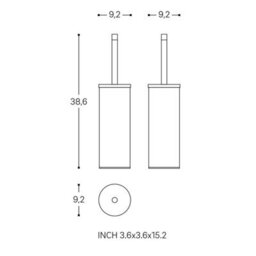 Cosmic Toilet Brush & Holder, Brushed Copper Pvd, Logic Collection - thumbnail 4