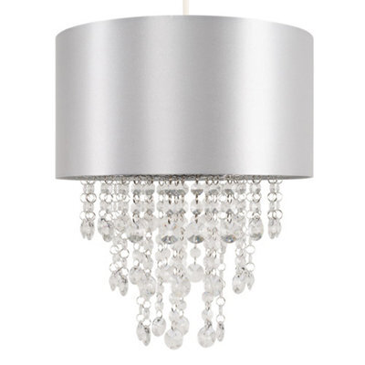 Valuelights Jesmond Acrylic Jewel Effect Droplet Grey Ceiling Light Shade (D)32Cm - image 1
