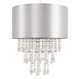 Valuelights Jesmond Acrylic Jewel Effect Droplet Grey Ceiling Light Shade (D)32Cm