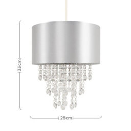 Valuelights Jesmond Acrylic Jewel Effect Droplet Grey Ceiling Light Shade (D)32Cm - thumbnail 7