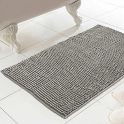 Country Club Chenille Loop Bath Mat Non Slip Absorbent Grey 46X76Cm - thumbnail 2