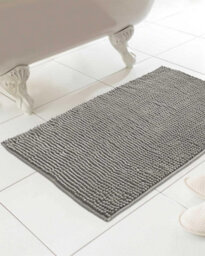 Country Club Chenille Loop Bath Mat Non Slip Absorbent Grey 46X76Cm - thumbnail 1