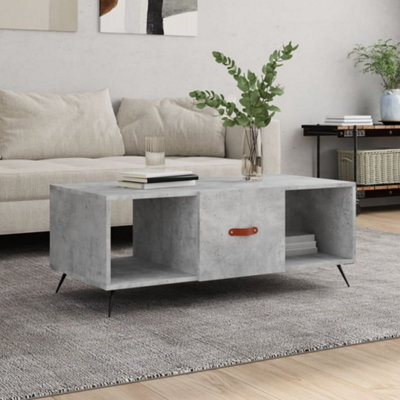 Berkfield Coffee Table Concrete Grey 102X50X40 Cm Engineered Wood - image 1