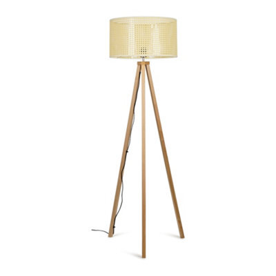 Valuelights Barbro Natural Tripod Floor Lamp With Wicker Shade - image 1