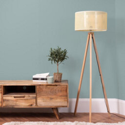 Valuelights Barbro Natural Tripod Floor Lamp With Wicker Shade - thumbnail 4