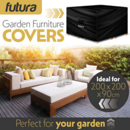 Futura 420D Square 200X200X90Cm Waterproof Garden Furniture Cover, Outdoor Patio Weatherproof Rattan Sofa Shield - thumbnail 3
