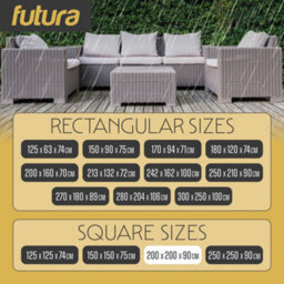 Futura 420D Square 200X200X90Cm Waterproof Garden Furniture Cover, Outdoor Patio Weatherproof Rattan Sofa Shield - thumbnail 5