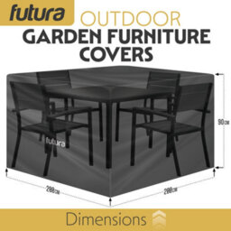 Futura 420D Square 200X200X90Cm Waterproof Garden Furniture Cover, Outdoor Patio Weatherproof Rattan Sofa Shield - thumbnail 6