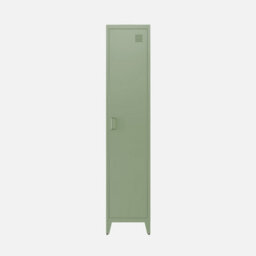 Sweeek - Metal Cabinet/locker With 4 Storage Compartments Industrial-Style Soho Light Green 38X38X180 Cm - thumbnail 2