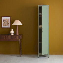 Sweeek - Metal Cabinet/locker With 4 Storage Compartments Industrial-Style Soho Light Green 38X38X180 Cm - thumbnail 6