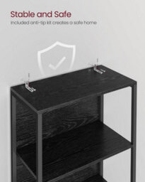Ledrem 6-Tier Led Bookcase, Tall Shelf Unit, Display Shelves, 60 X 30.3 X 178 Cm, Black - thumbnail 7