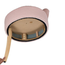 Living And Home Pink Teddy Fleece Vanity Stool With Rubberwood Legs, 48Cm W X 50Cm D X 62Cm H - thumbnail 4