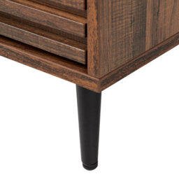 Wyld And Coco Nova Living Bedside Table, Dark Brown Mdf, Two-Drawer Nightstand With Iron Legs, Compact - thumbnail 9