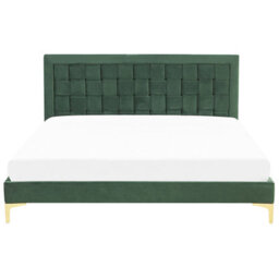 Beliani Bed Velvet Limoux 180 X 200 Cm (Eu Super King) Dark Green - thumbnail 5