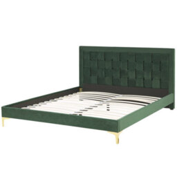 Beliani Bed Velvet Limoux 180 X 200 Cm (Eu Super King) Dark Green - thumbnail 7
