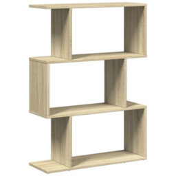 Berkfield Room Divider Bookcase 3-Tier Sonoma Oak 70X24X97 Cm Engineered Wood - thumbnail 2