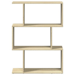 Berkfield Room Divider Bookcase 3-Tier Sonoma Oak 70X24X97 Cm Engineered Wood - thumbnail 5