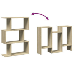 Berkfield Room Divider Bookcase 3-Tier Sonoma Oak 70X24X97 Cm Engineered Wood - thumbnail 8