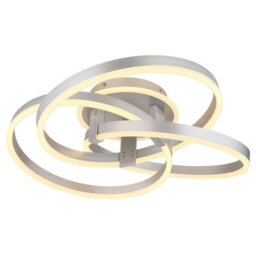 Luminosa Lighting Luminosa Herwig Integrated Led Semi Flush Ceiling Light Aluminium Brushed Led Dimmable 2700-6000K Remote Control - thumbnail 4