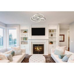 Luminosa Lighting Luminosa Herwig Integrated Led Semi Flush Ceiling Light Aluminium Brushed Led Dimmable 2700-6000K Remote Control - thumbnail 8