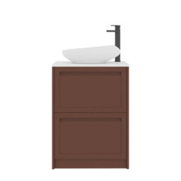 Royal Bathrooms Royal Bathroom Elmore 600mm Terracotta Clay Freestanding Bathroom Vanity Unit 2 Drawer Plain White Worktop With Nova Basin - thumbnail 7