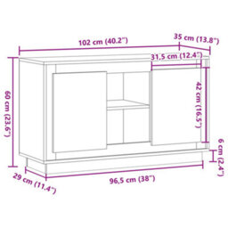 Berkfield Sideboard Old Wood 102X35X60 Cm Engineered Wood - thumbnail 9