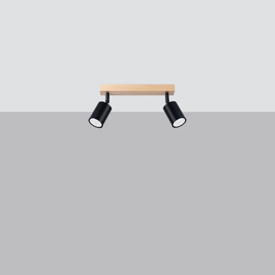 Sollux Lighting Verdo Steel/wood Black 2 Lights Modern Ceiling Light - image 1