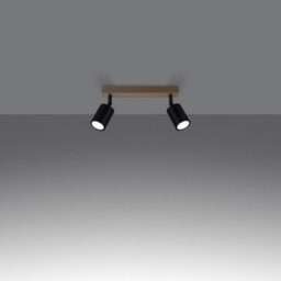 Sollux Lighting Verdo Steel/wood Black 2 Lights Modern Ceiling Light - thumbnail 2