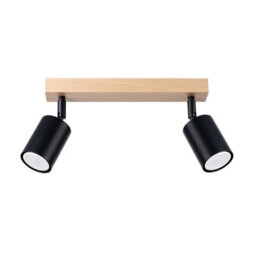 Sollux Lighting Verdo Steel/wood Black 2 Lights Modern Ceiling Light - thumbnail 3