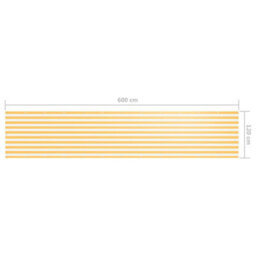 Berkfield Balcony Screen White And Yellow 120X600 Cm Oxford Fabric - thumbnail 5