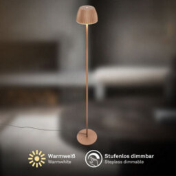 Briloner Led Floor Lamp Free Standing Warm Light Reading Usb-C 8W Dimmer 1240mm Coffee - thumbnail 4