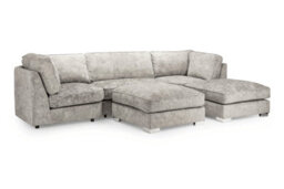 Bishop U-Shape Full Back Sofa, Fabric Upholstered Couch, Foam Seats, Truffle & Platinum Colours - thumbnail 3