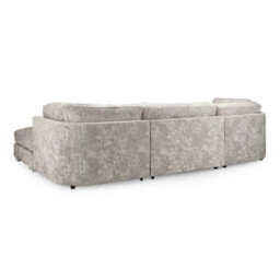 Bishop U-Shape Full Back Sofa, Fabric Upholstered Couch, Foam Seats, Truffle & Platinum Colours - thumbnail 2