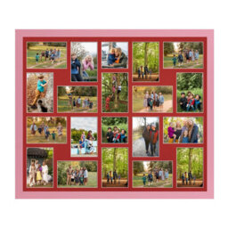 AK Frames 80X70Cm Pastel Pink Modern Multi Photo Frame With Crimson Mount - Holds 20 Apertures (18X) 6X4, (2X) 4X4 Photos - thumbnail 1